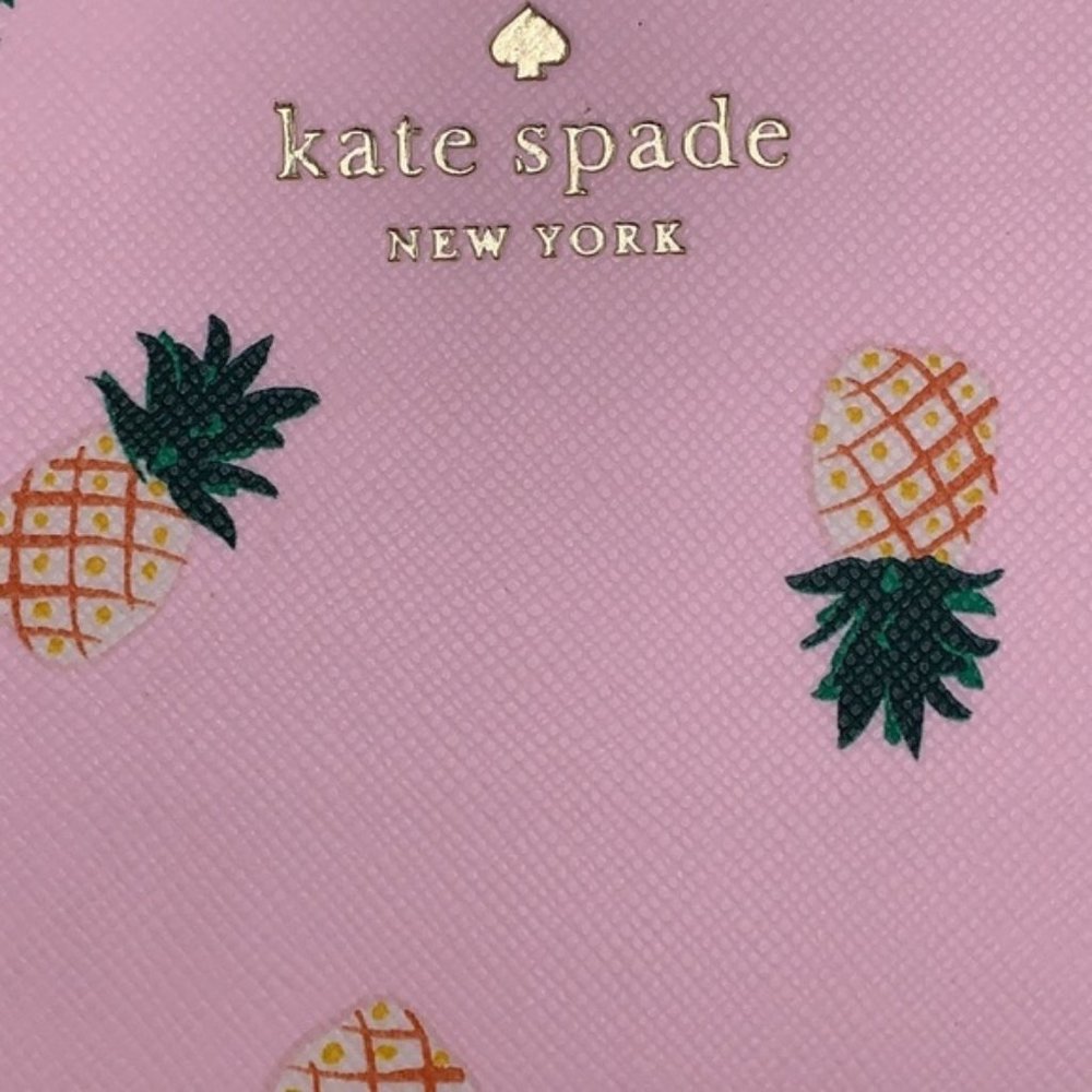 Kate Spade Pineapple Printed Large Continental Wallet Pink Multi - Picture 6 of 16